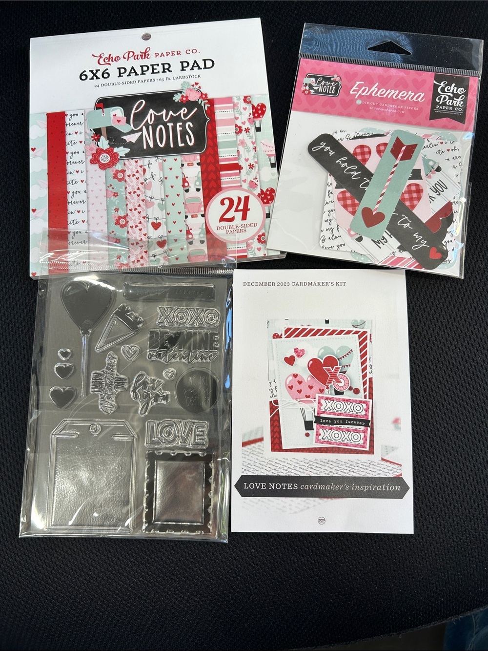 Echo Park "Love Notes" 6x6 Paper Pad & Ephemera Kit - Red, Pink, Mint